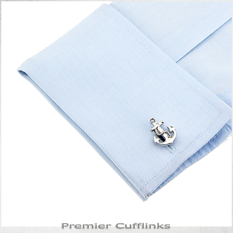 Silver Anchor Cufflinks