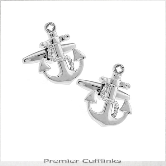Silver Anchor Cufflinks