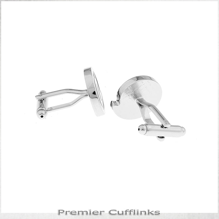 Black With Asymetric Diamante Inset Cufflink