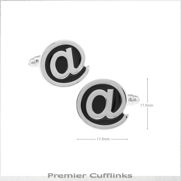 Black With Asymetric Diamante Inset Cufflink