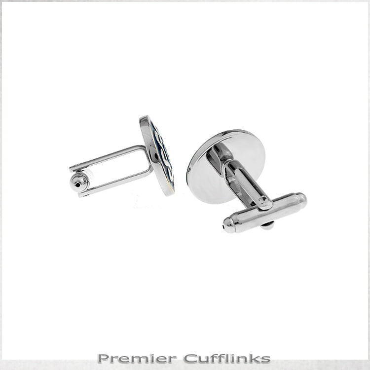 Azure Blue with Twisted Pattern Cufflinks
