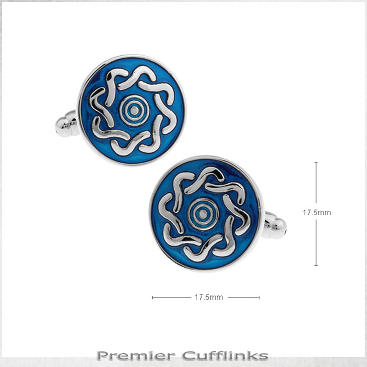 Azure Blue with Twisted Pattern Cufflinks