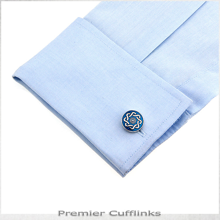 Azure Blue with Twisted Pattern Cufflinks