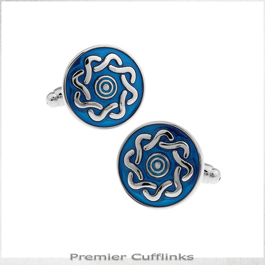 Azure Blue with Twisted Pattern Cufflinks