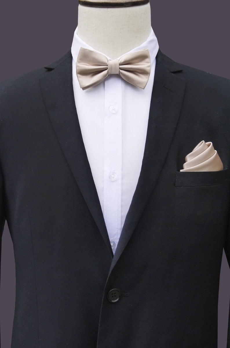 Beige Tan Mocha Bow Tie