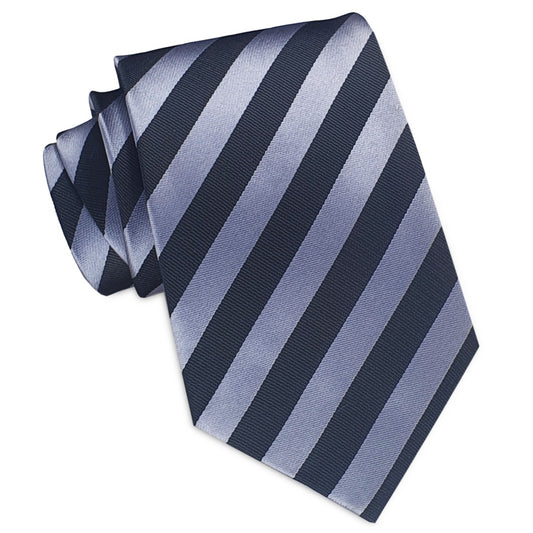 Black and Silver Stripes Mens Necktie