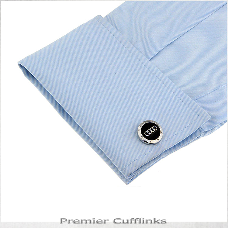 Black And Silver Audi Cufflinks