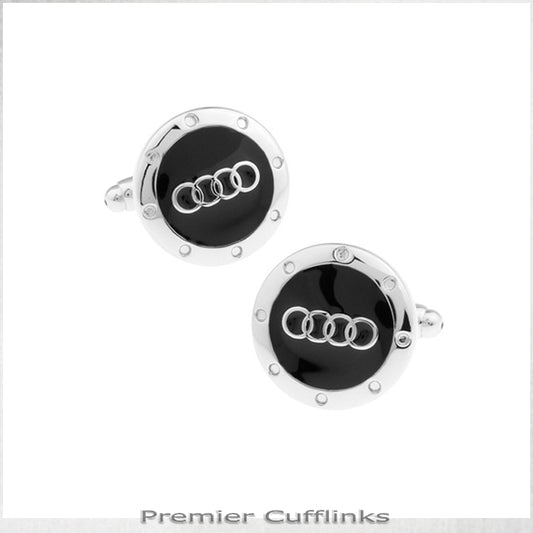 Black And Silver Audi Cufflinks