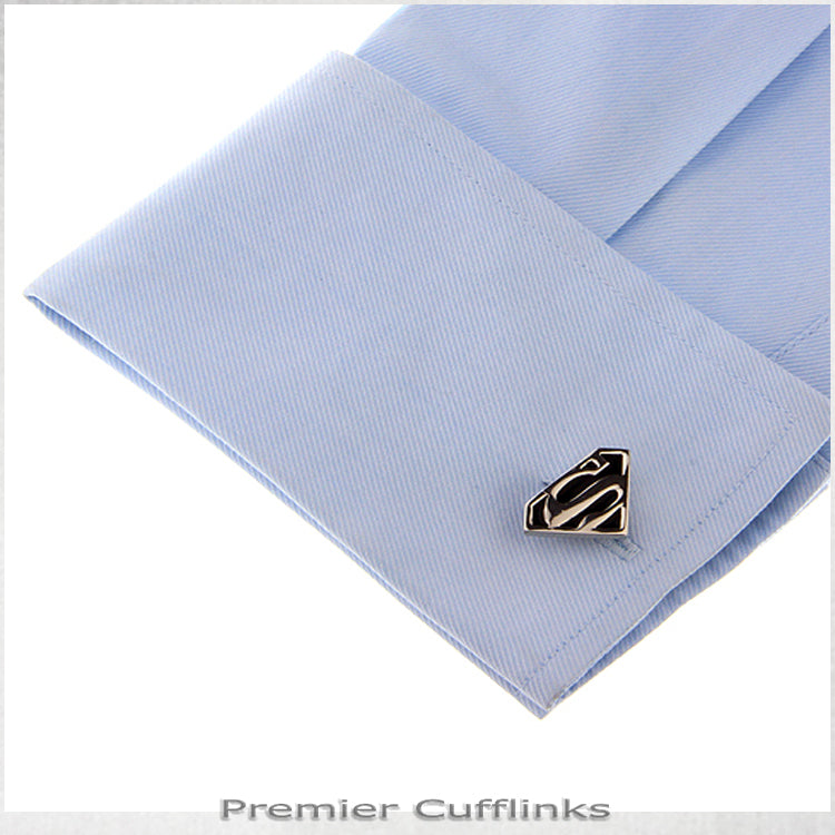 Black and Silver Superman Cufflinks