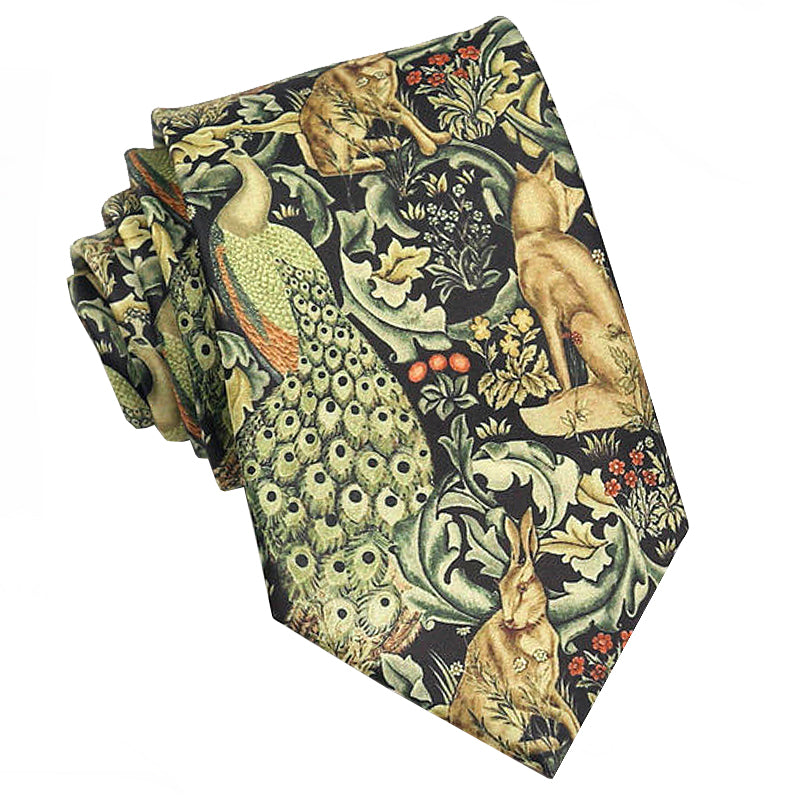 Black with Animals 80s Pattern Tie