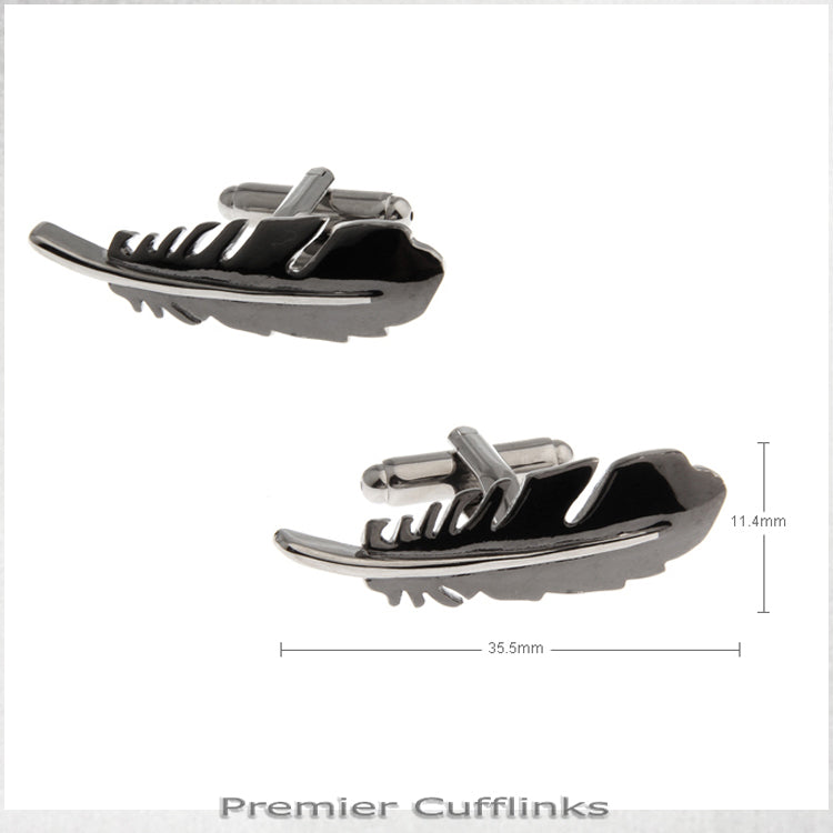 Black Feather Cufflinks