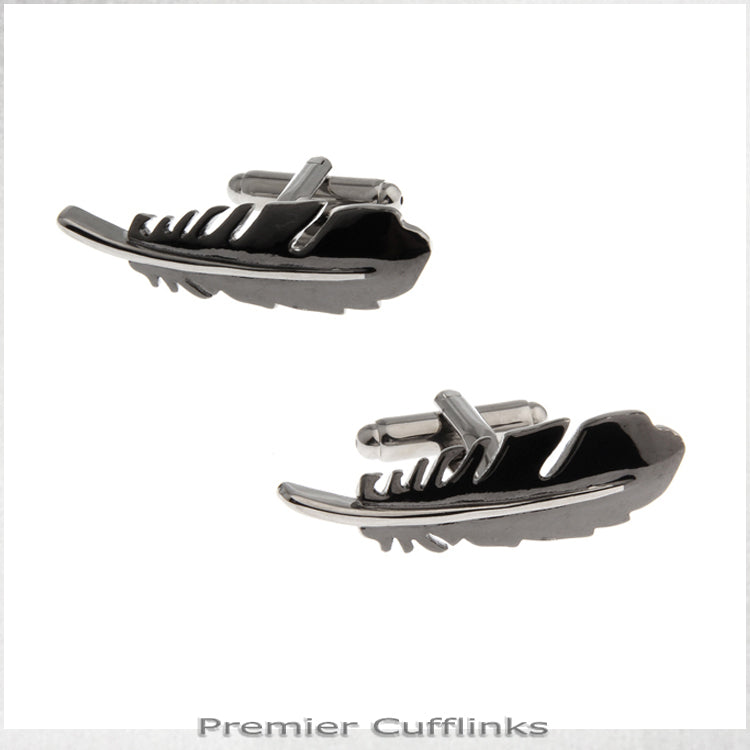 Black Feather Cufflinks