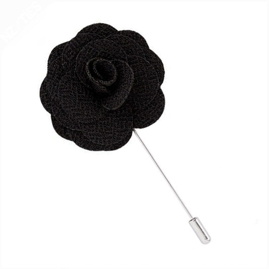 Black Floral Lapel Pin