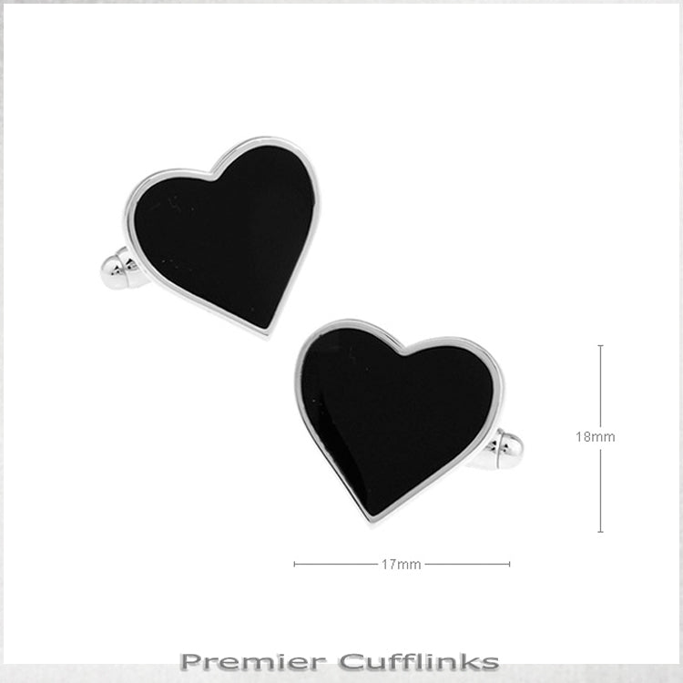Black Love Heart Cufflinks