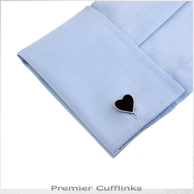 Black Love Heart Cufflinks