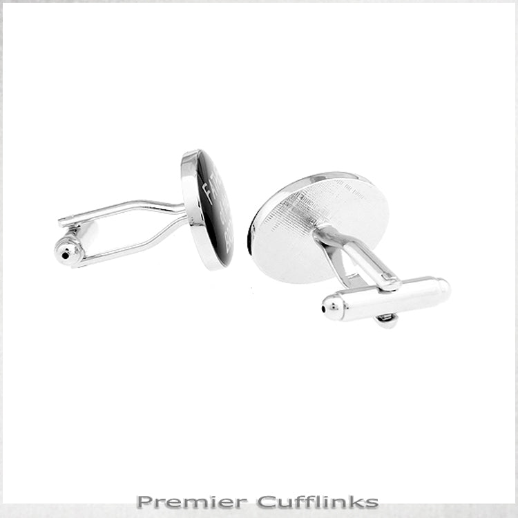 Black Oval Father of the Bride Cufflinks