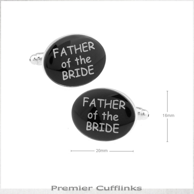 Black Oval Father of the Bride Cufflinks