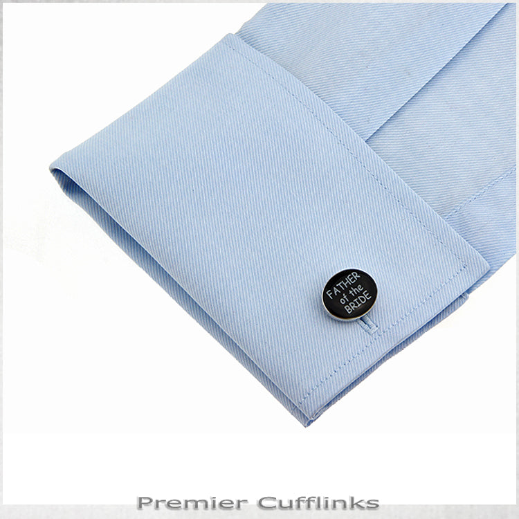 Black Oval Father of the Bride Cufflinks