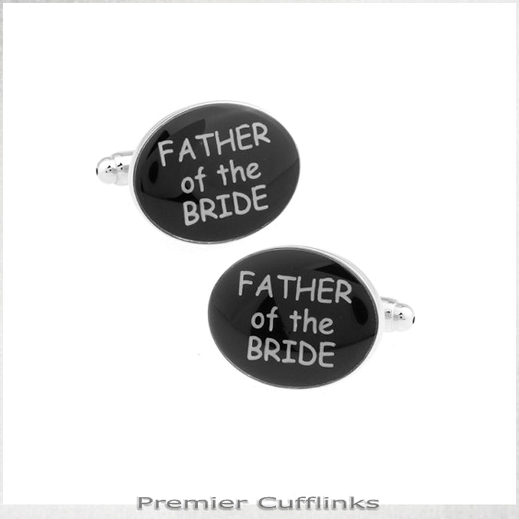 Black Oval Father of the Bride Cufflinks