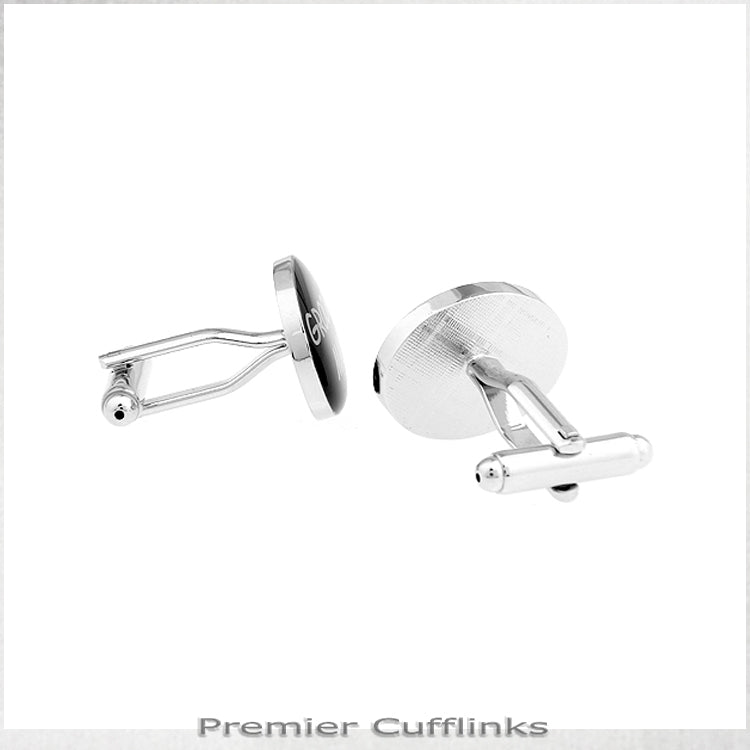 Black Oval Groomsman Cufflinks