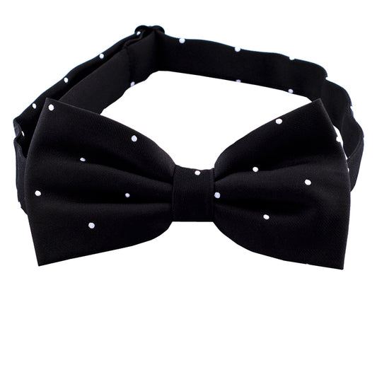 Black Pin Dot Mens Bow Tie