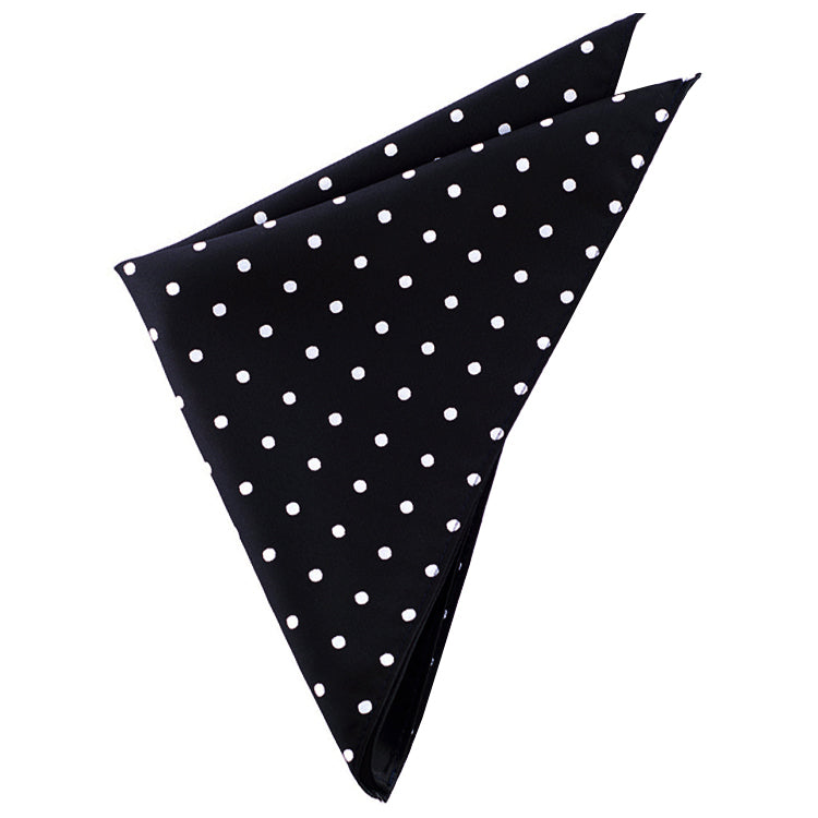 Black Polka Dot Pocket Square Handkerchief