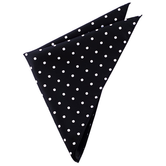 Black Polka Dot Pocket Square Handkerchief