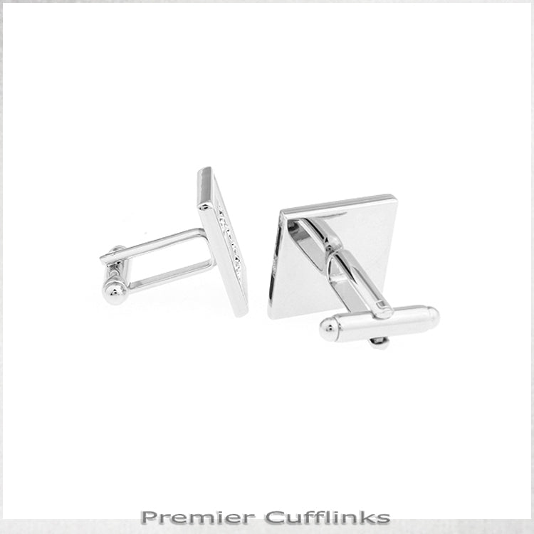 Black With Asymetric Diamante Inset Cufflink