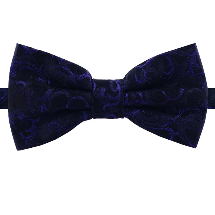 Black with Cadbury Purple Floral Pattern Bow Tie