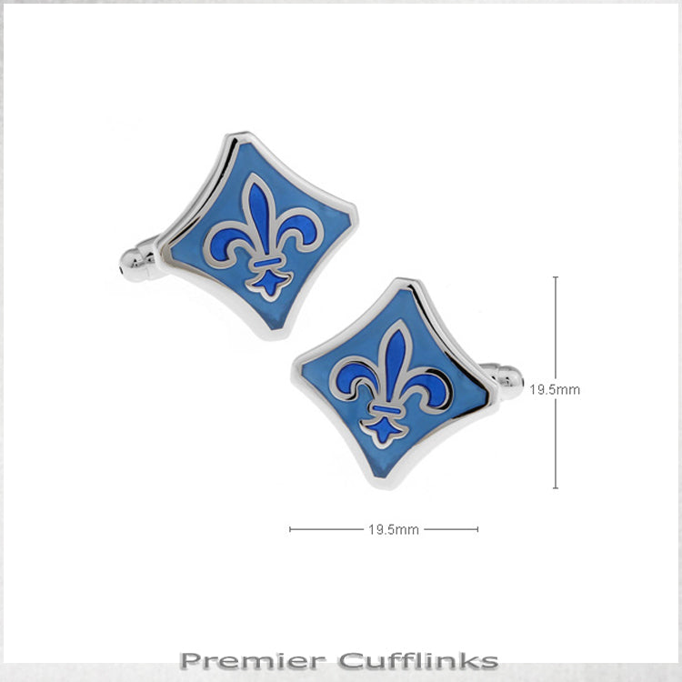Blue Fleur De Lis Cufflinks