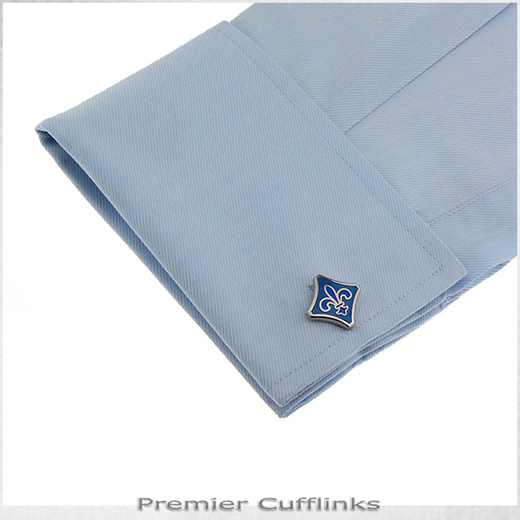 Blue Fleur De Lis Cufflinks