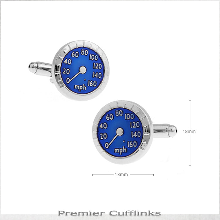Blue Speedometer Cufflinks