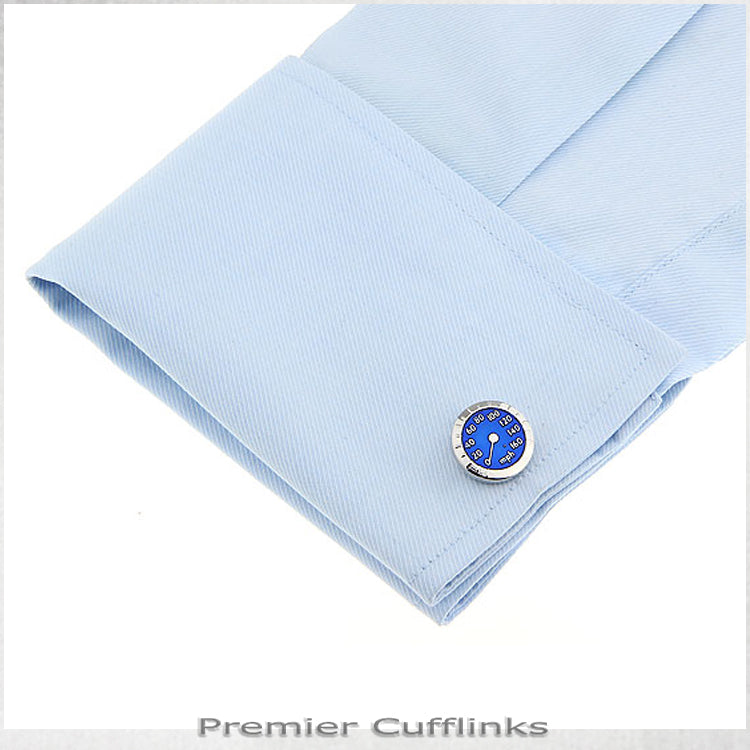 Blue Speedometer Cufflinks