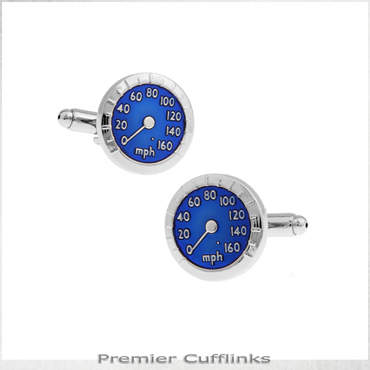 Blue Speedometer Cufflinks