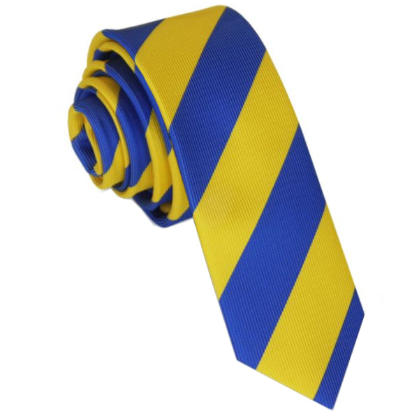Blue & Yellow Stripes Skinny Tie