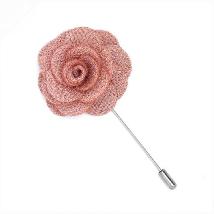 Blush Dusky Pink Floral Lapel Pin 