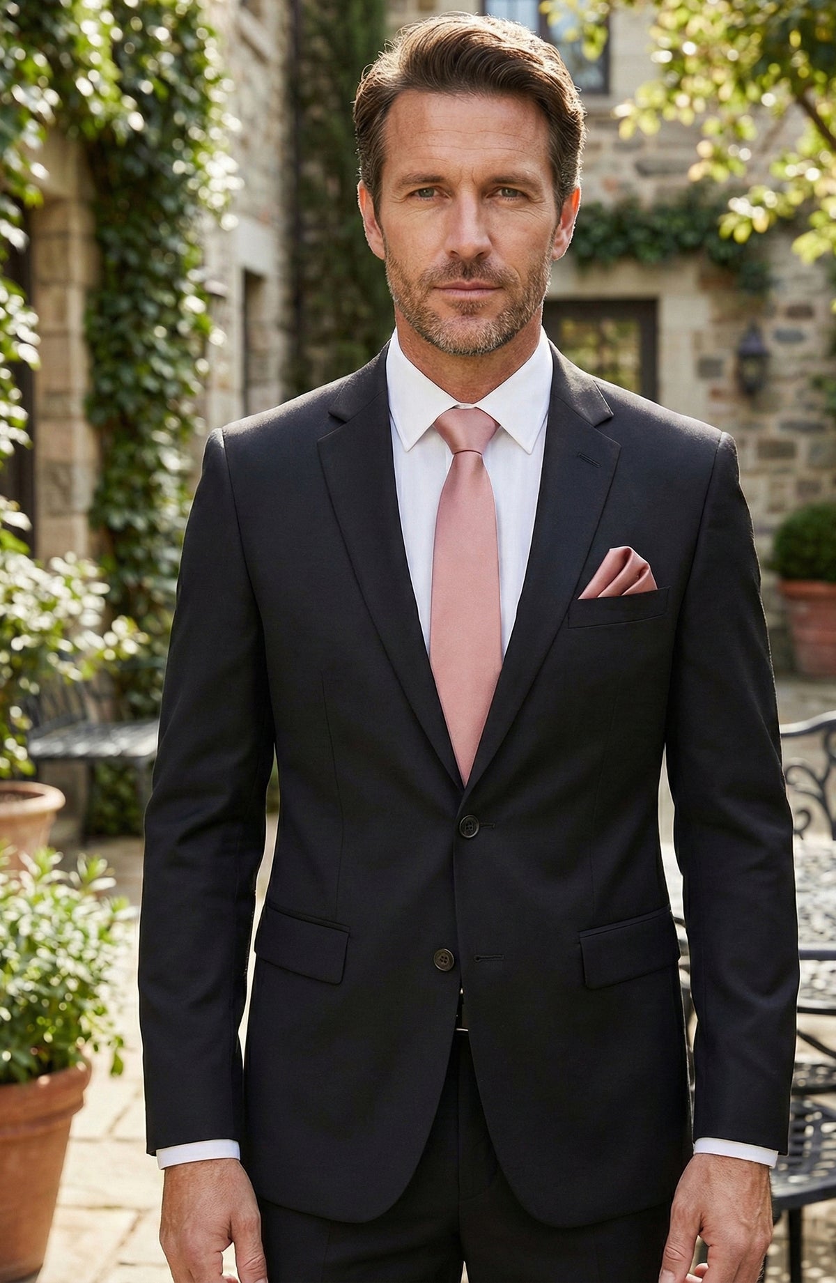 Mens Dusky Pink Blush 7cm Slim Tie