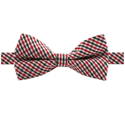 Boys Black, Red and White Gingham Bow Tie