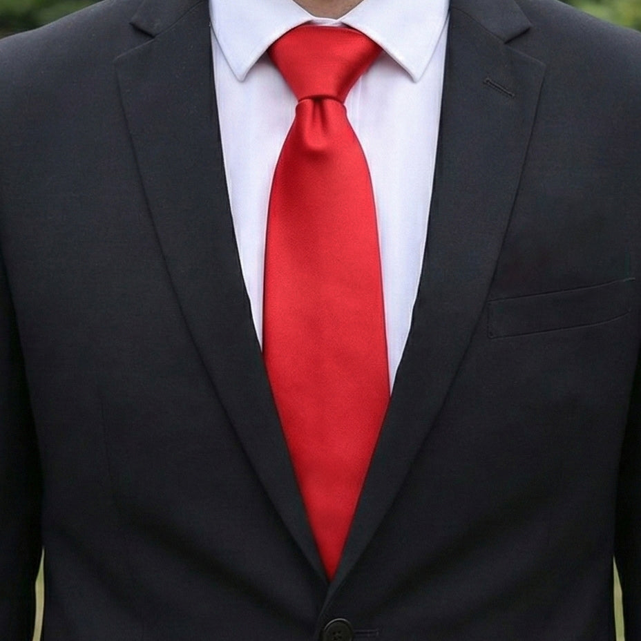 Mens Bright Red Tie