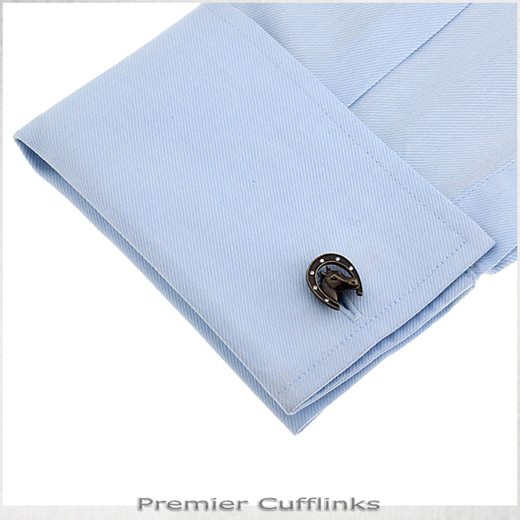 Bronze Lucky Horseshoe Cufflinks