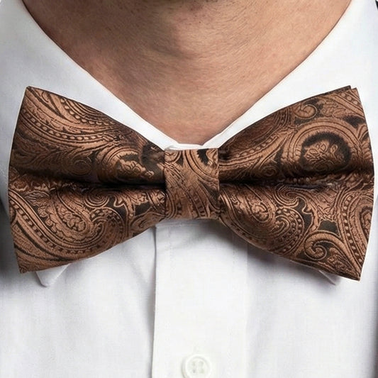 bronze paisley bow tie