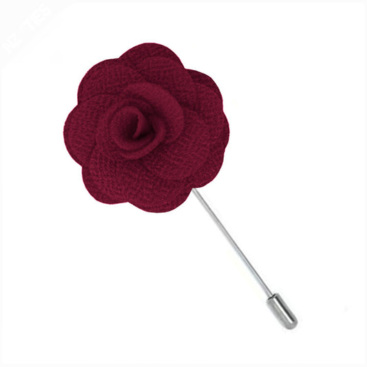 Burgundy Floral Lapel Pin