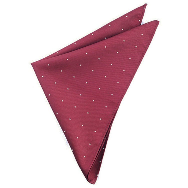 Burgundy Pin Dot Pocket Square 