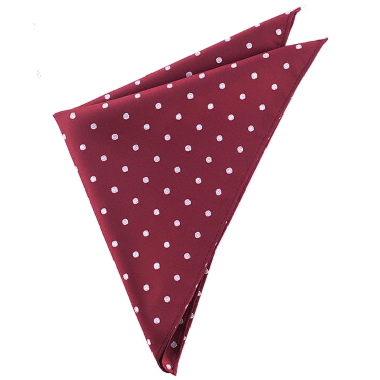 Burgundy Polka Dot Pocket Square Handkerchief