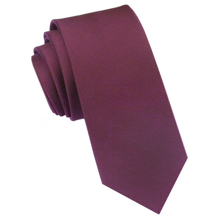 red ribbed slim tie