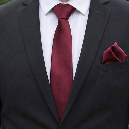Fuschia Pink Tie and Pocket Square Set