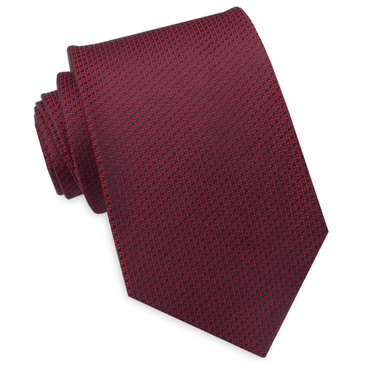burgundy woven texture tie