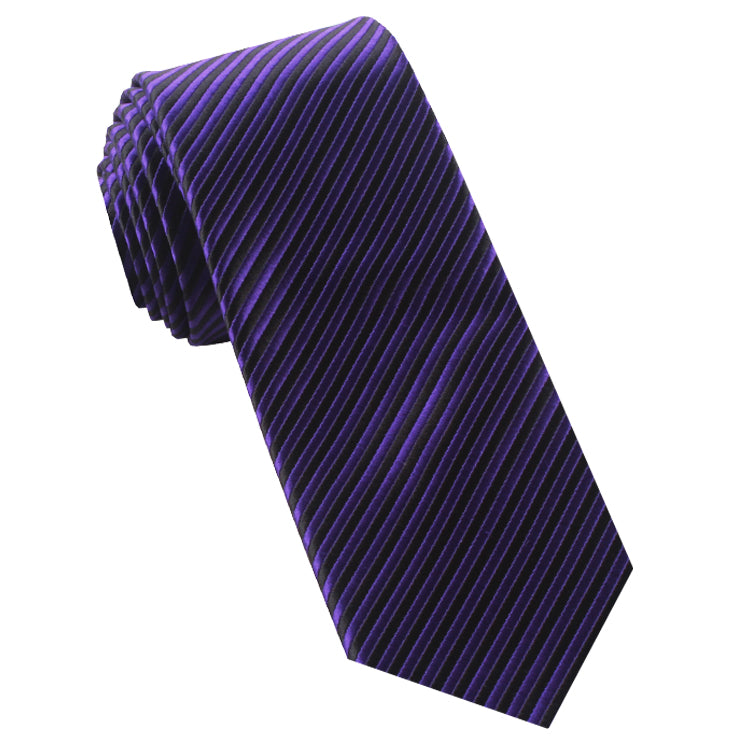 Cadbury Purple & Black Thin Stripes Mens Tie
