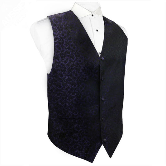 Cadbury Purple Floral & Black Waistcoat Vest