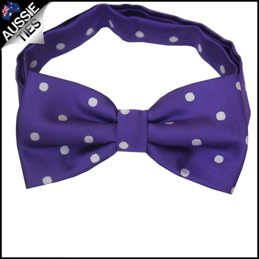 Cadbury Amethyst Polka Dot Mens Bow Tie